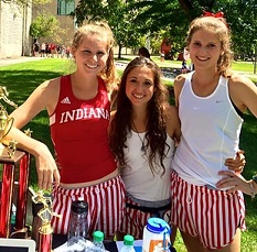 red & white striped shorts