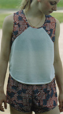 women's print short and singlet