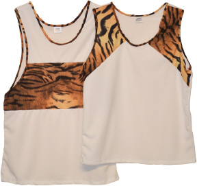 singlets with jubilee print panels